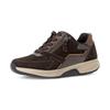 Keilsneaker GABOR ROLLINGSOFT, Damen, Gr. 39, dunkelbraun, rostbraun, Ziegenveloursleder, Glattleder, Reptilienprägung, sportlich, Schuhe, Schnürer, Halbschuh, Freizeitschuh mit zusätzlichem Reißverschluss