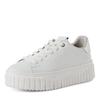 Plateausneaker TAMARIS, Damen, Gr. 38, weiß (weiß kombiniert), Leder, unifarben mit Farbeinsatz, sportlich, Schuhe, Freizeitschuh, Halbschuh, Schnürschuh mit Kontrastbesatz