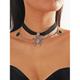 Collana girocollo da donna a forma di ragno gotico – velluto nero con ciondolo a forma di ragno in lega, strati di catena con gemme rosse, vestibilità regolabile, ideale per cosplay di Halloween, feste e moda gotica