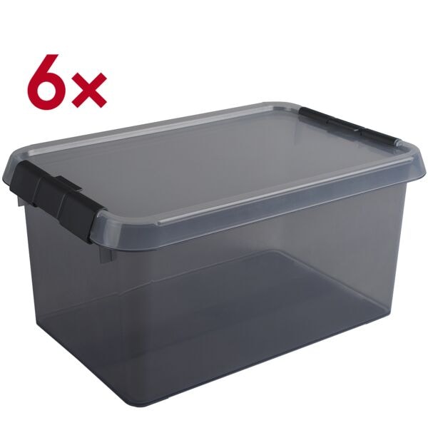 sunware 6er-Pack Aufbewahrungsbox »the comfort-line« 6 L grau, 20x14.5x30 cm Image