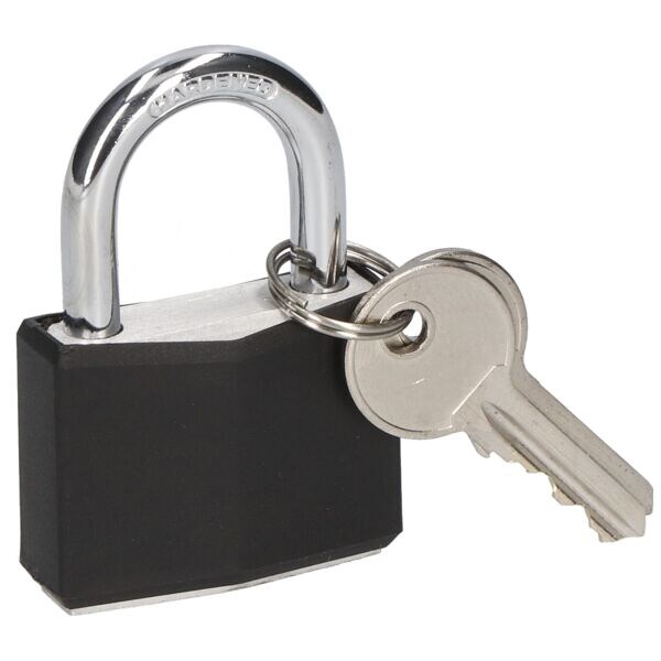 Gut & Günstig Vorhängeschloss mit 2 Schlüsseln grau
