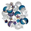 Glasperlenmix Mond & Stern, blau-lila, 8–13 mm, 30 Stück