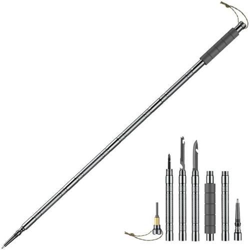 Aiperq - Wanderstöcke, 7-in-1-Outdoor-Trekkingstock, Teleskopstock aus Aluminiumlegierung,