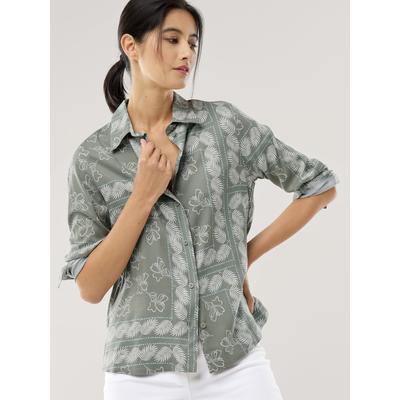 Walbusch Damen Easy Care Bluse Bandana Gruen gemustert Image