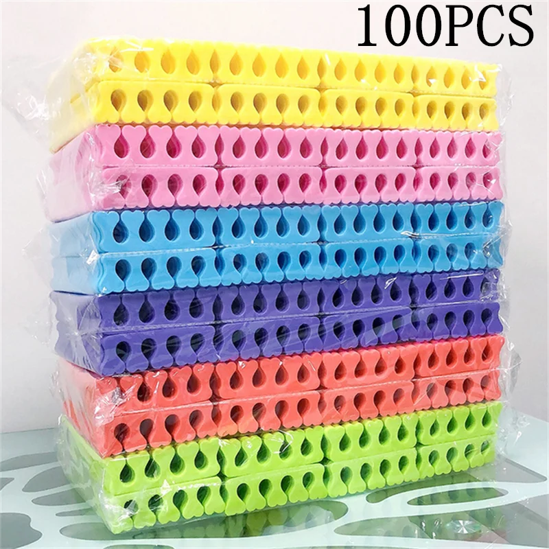 50/100 stücke Rosa Schwamm Finger Zehenspreizer Nagellack Separatoren Nail art Werkzeug Fußpflege Maniküre Pediküre Werkzeug Image