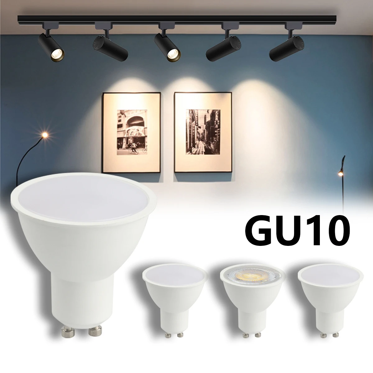10 teile/los LED-Lampe gu10 Scheinwerfer ac220v AC100-240V kein Flimmern warm weißes Licht 3w 5w 6w 7w 8w austauschbare 20w 50w Halogenlampe