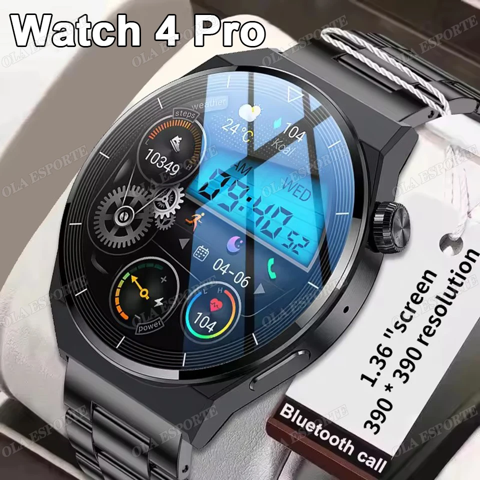 2025 neue UHR 4 PRO GPS Tracker Smart Uhr Männer 360*360 AMOLED Bildschirm NFC BT Anruf Wasserdicht Gesundheit Monitor mann Smartwatches Image
