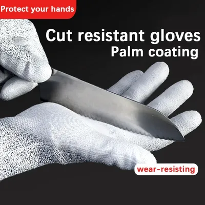 Cut-resistant gloves, anti-slip, wear-resistant, work protection gloves, PU coated, scratch-resistant