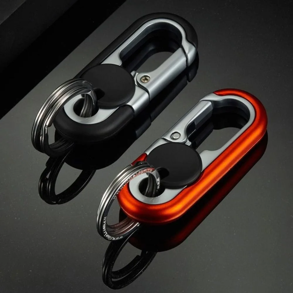 Mode Business Auto Schlüssel ring Doppel ring Schnalle Schlüssel bund Zubehör Werkzeuge Outdoor Karabiner für Männer Image