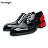 Schwarze, glänzende Leder-Formelle Schuhe, Schnür-Herrenschuhe, verschleißfeste, atmungsaktive, einfarbige Abendschuhe, handgefertigte Herrenschuhe