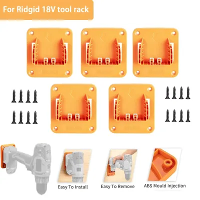 Tool holder for RIDGID 18V Li-ion battery, wall mounted drill bit holder drill bit tool holder base, machine storage display