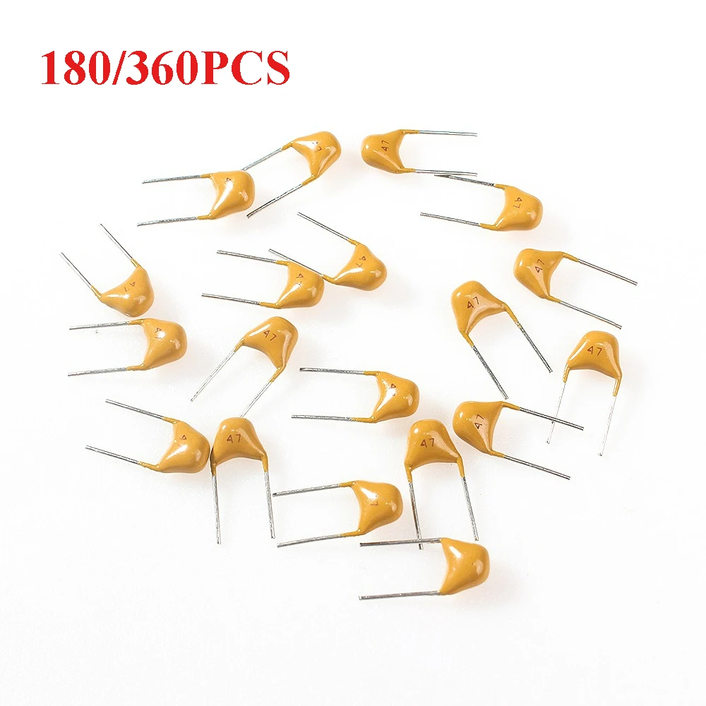 180/360PCS Monolithisches Keramikkondensator-Kit 50V 20PF 22PF 220PF 47NF 1NF 10NF 0,1UF 1UF 102 104 105 103 473 334 Kondensatoren Image