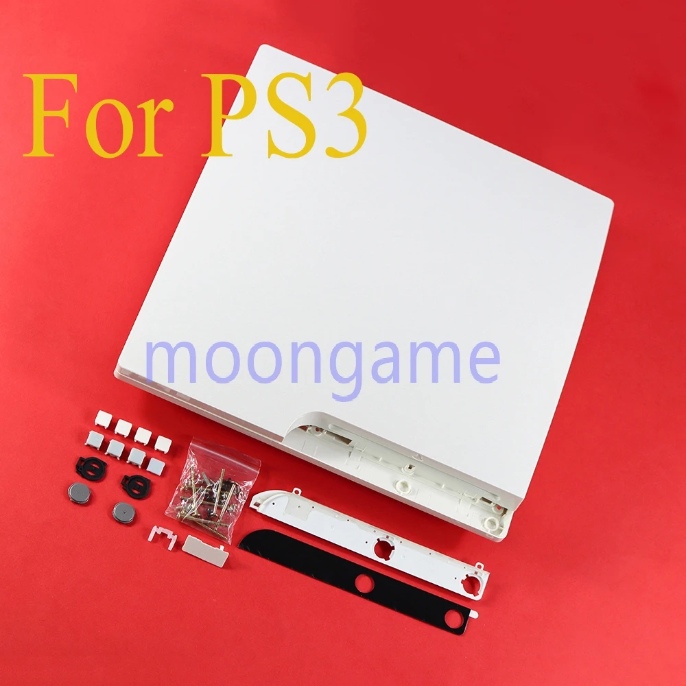 1 Satz Ersatz komplette Gehäusesc halen gehäuse abdeckung für ps3 slim Konsolen abdeckung schwarz weiß Image