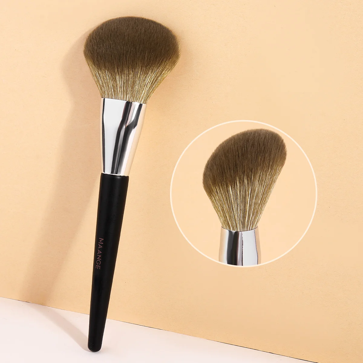 MAANGE Professioneller schräger Puderpinsel, großes, weiches, dichtes Haar für Mineralpulver, Kosmetik, Blending Beauty Tool, Kabuki-Pinsel
