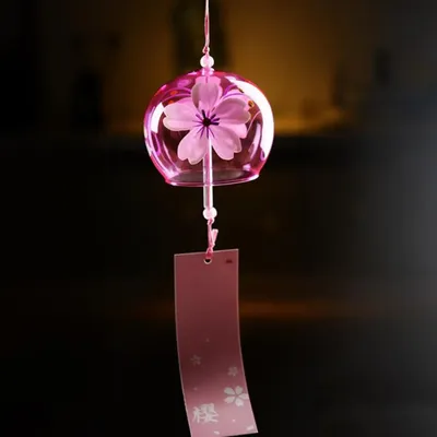Japanischen Stil Glas Windspiele Hängen Handwerk Wind Glocke Hause DecorSakura Kirschblüte Muster Pendnat Chimes Wind Glocken
