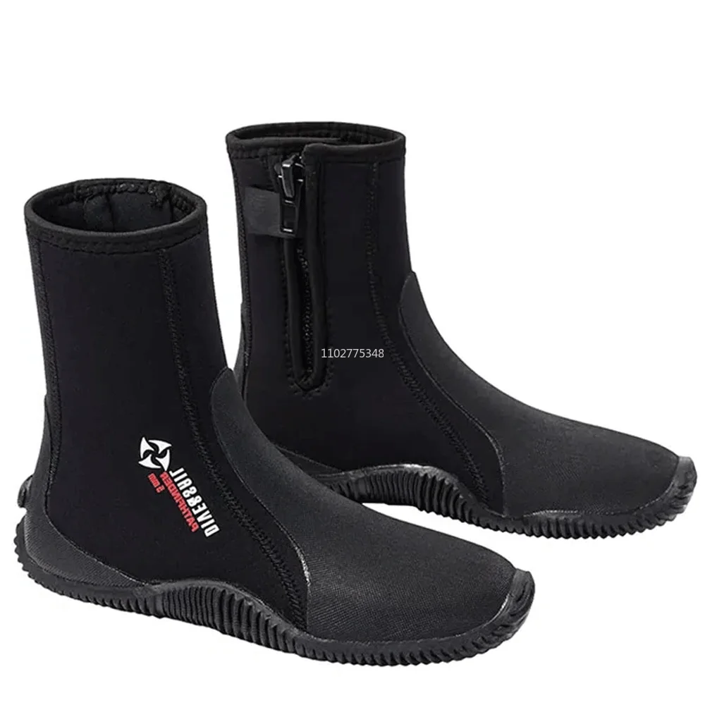 Neopren 5mm Tauchstiefel 3mm Kältebeständige Wasserstiefel Mann Frauen Neoprenanzug Tauchen Surfen Aquaschuhe Anti-Rutsch-Wasserschuhe Image