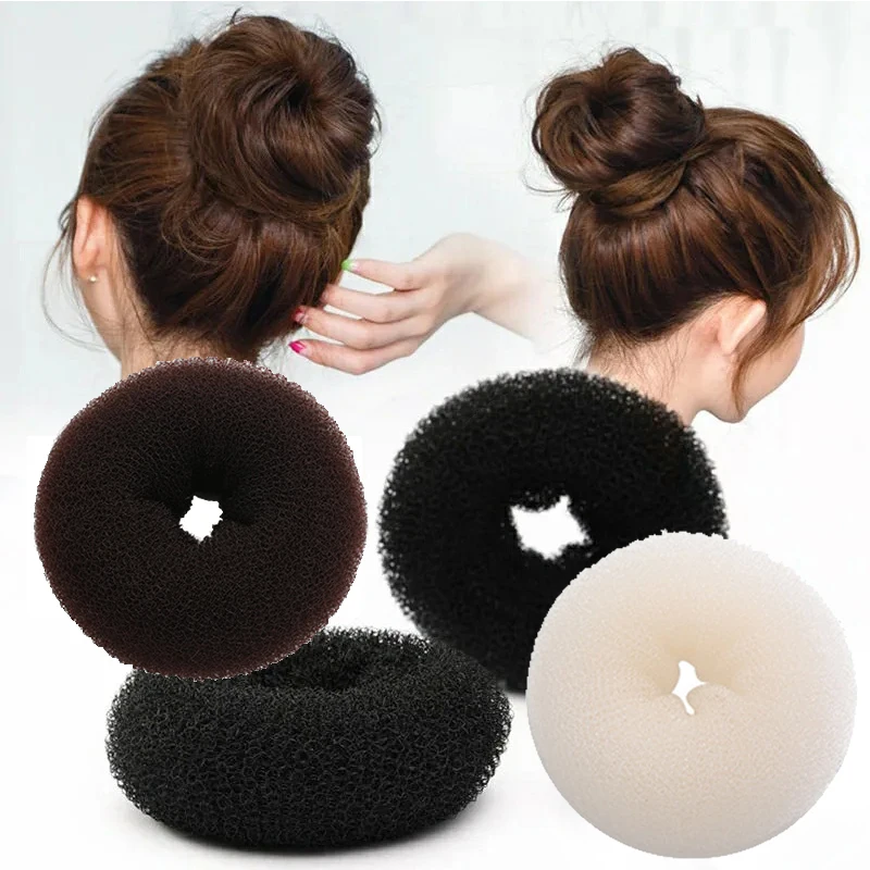 2 Stücke 11 cm 13 cm Schwarz Elfenbein Braun Große Magische Haarknoten Maker Elegante Frauen Damen Magic Shaper Donut Haarbänder Haar Styling Werkzeuge