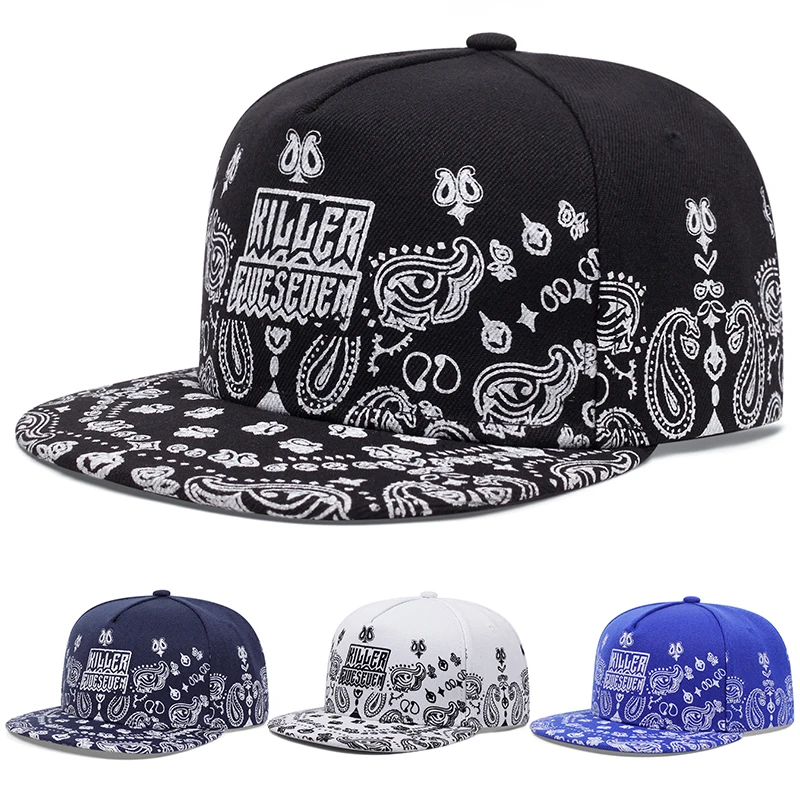 2025 New West Coast Cashew Flower Flat Edge Hat Herren Street Dance Hip Hop Hut Damen Outdoor Freizeit Sonnenschutzhut Baseball Hut
