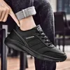 Turnschuhe Männer Schuhe PU Leder Neue Casual Schuhe Licht Dicken Boden Walking Tenis Schuhe Zapatillas Hombre Schwarz Weiß Größe 39-46