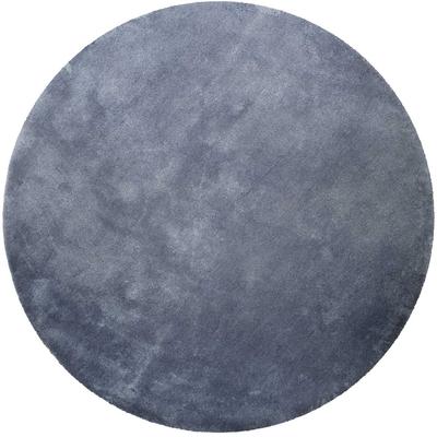 Teppich HOMIE LIVING "Pisa", blau (blau grau), H:25mm Ø:200cm, Polyester, Teppiche, Hochflor, Microfaser, uni, weich, Shaggy, Wohnzimmer, Schlafzimmer Image