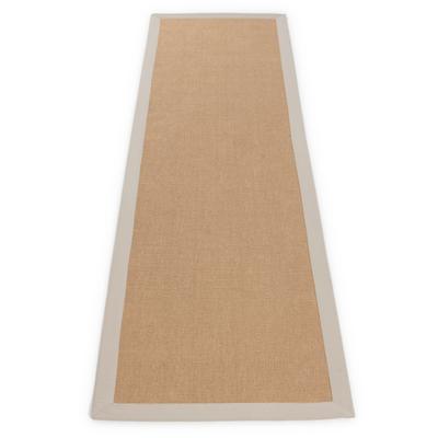 Sisalteppich CARPETFINE "Sisal , auch als Läufer erhältlich", grau (taupe), B:75cm H:5mm L:350cm, Sisal, Teppiche, mit farbiger Bordüre, Anti Rutsch Rückseite, viele Größen, Wohnzimmer Image
