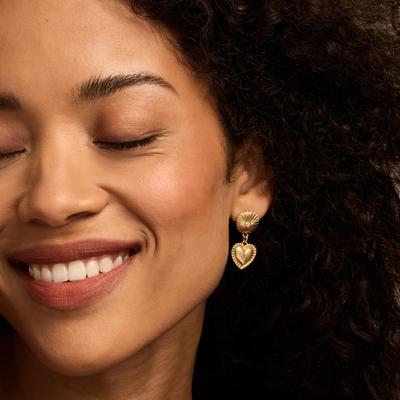 Lucky Brand Dangled Heart Earrings - Women's Ladies Accessories Jewelry Earrings in Gold