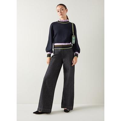 Alina Midnight Stripe Cotton Rib Detail Sweater Multi, Multi