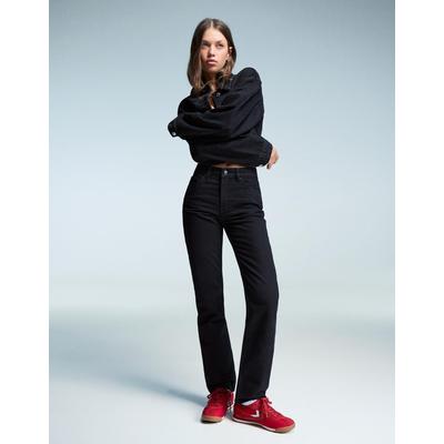 Bershka Straight Fit Jeans Women 04 Black