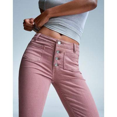 Bershka Cropped Flare Jeans Women 08 Pink