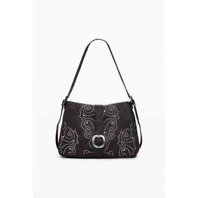 Medium faux leather buckle bag