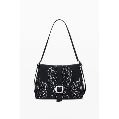 Small crossbody faux leather studded bag
