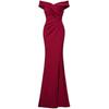 Jerseykleid MODA MINX "Zara", Damen, Gr. M, EURO-Größen, rot, 100% Polyester, unifarben, elegant, lang, ohne Ärmel, Kleider, im schulterfreien Design