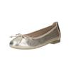 Ballerina CAPRICE "Caprice Ballerinas Leder", Damen, Gr. 40, grau (platin), Leder, casual, Schuhe