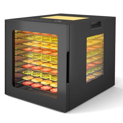 10-Tray Stainless Steel Food Dehydrator with LED Display, 360° Airflow & Presets - 12.99" x 15.67" x 13.98"