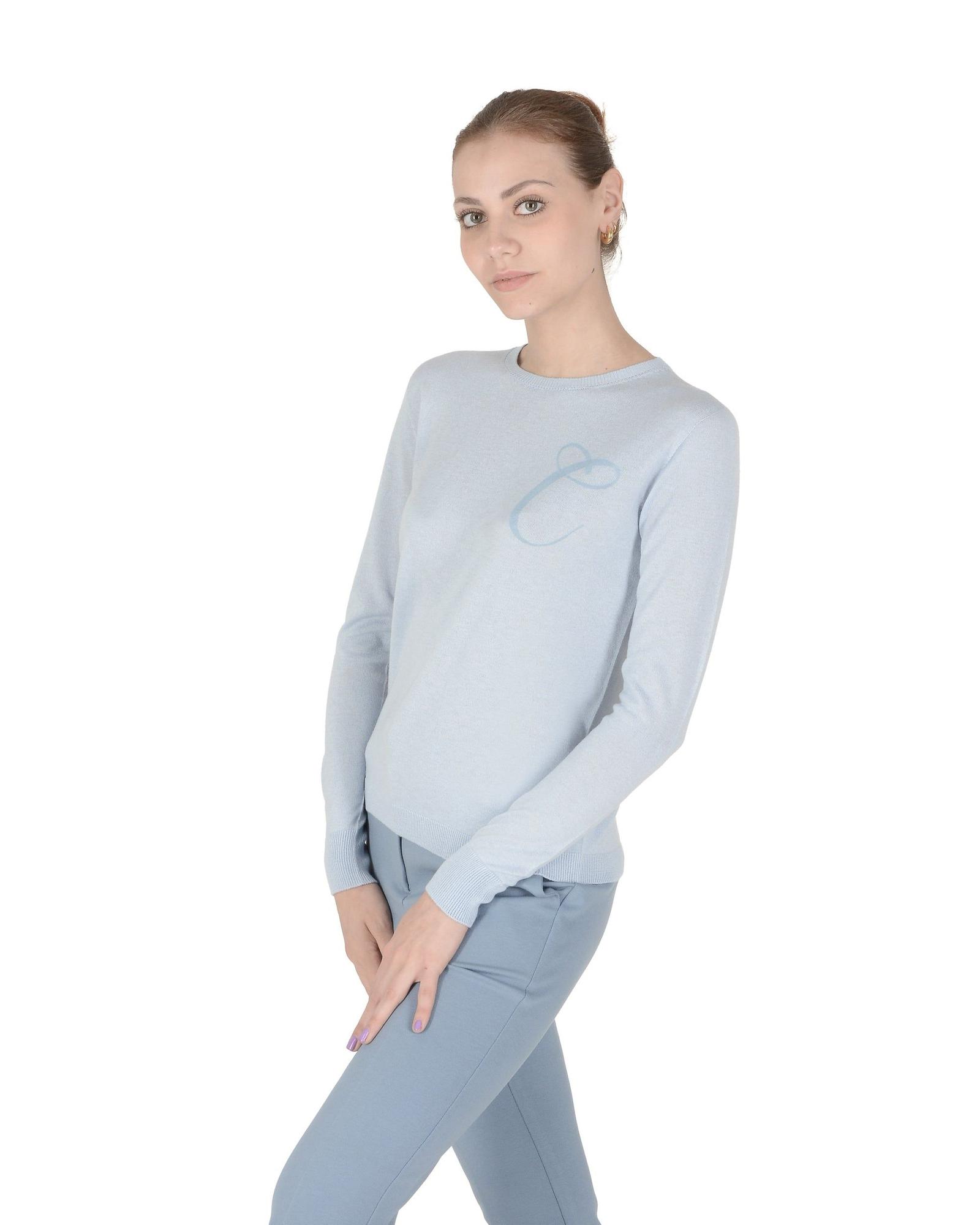Leichter Silk-Cashmere Rundhals- pulli mit Buchstabendetail Image