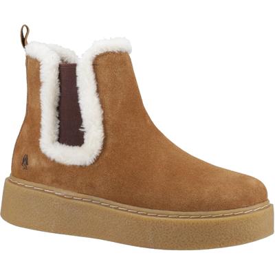Hush Puppies Bella Damen Wildleder Flache Chelsea Stiefel in Tan Image