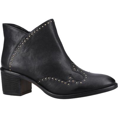 Hush Puppies Waverly Damen Schwarze Lederstiefel Image