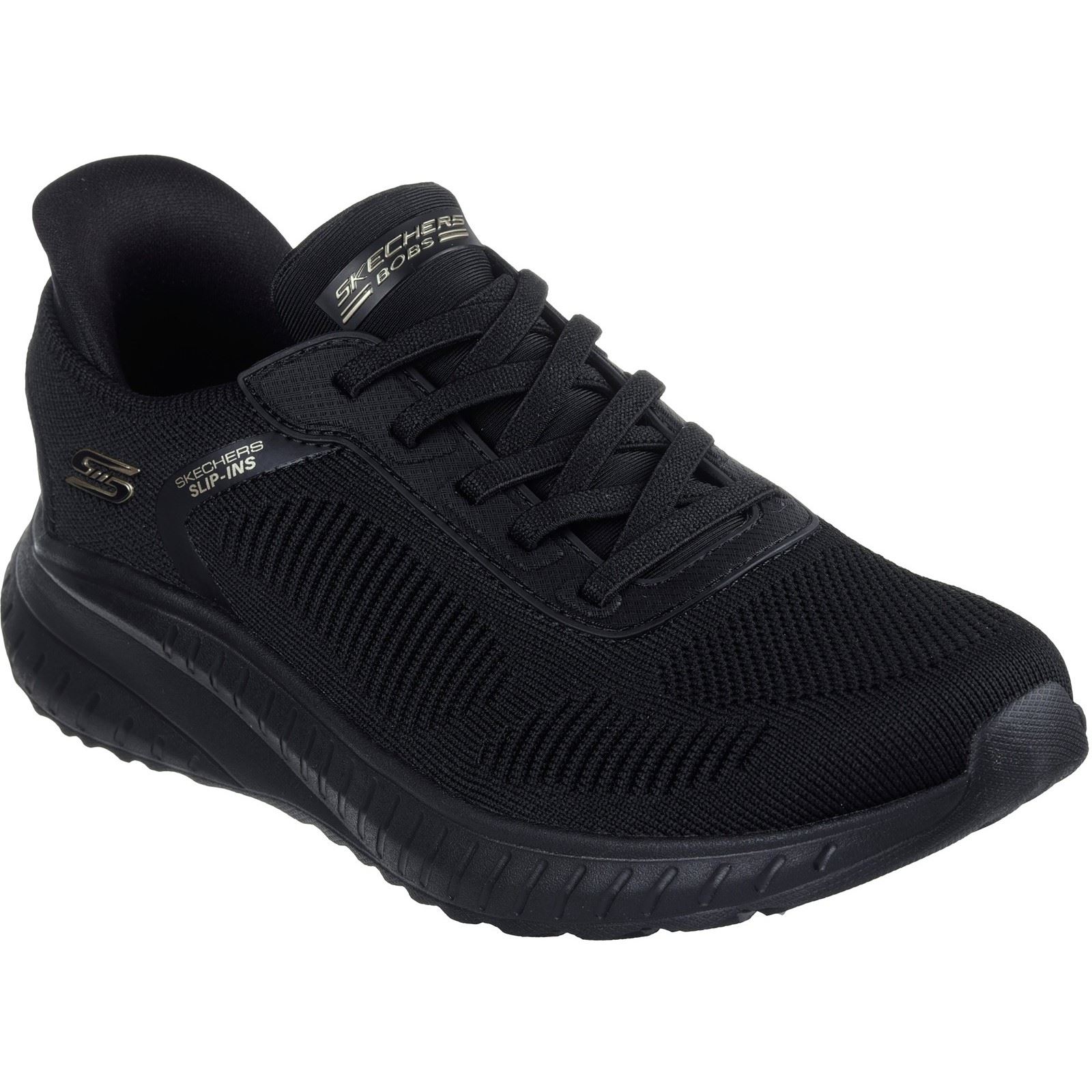 Skechers BOBS Sport Squad Chaos Damen Sneaker in Schwarz aus Textil
