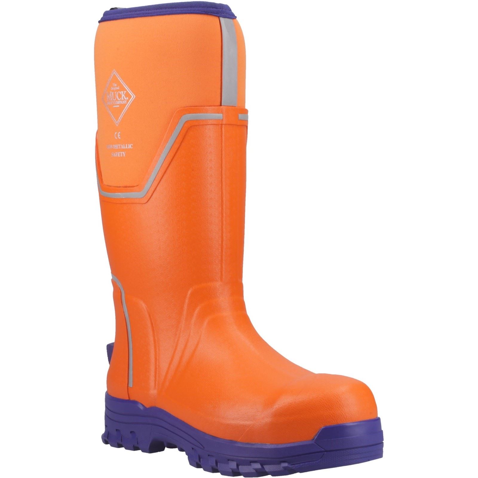 Muck Boots Grit S5 Herren Gummistiefel in Orange/Blau