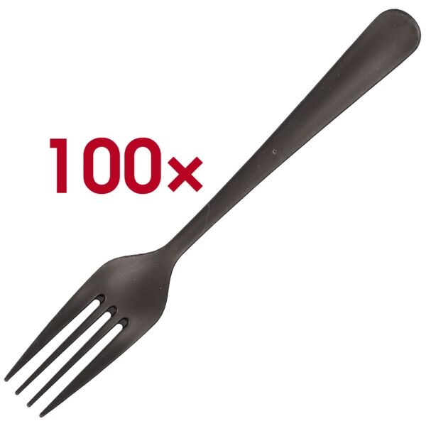 Papstar Mehrweg-Gabeln 100 Stück schwarz Image
