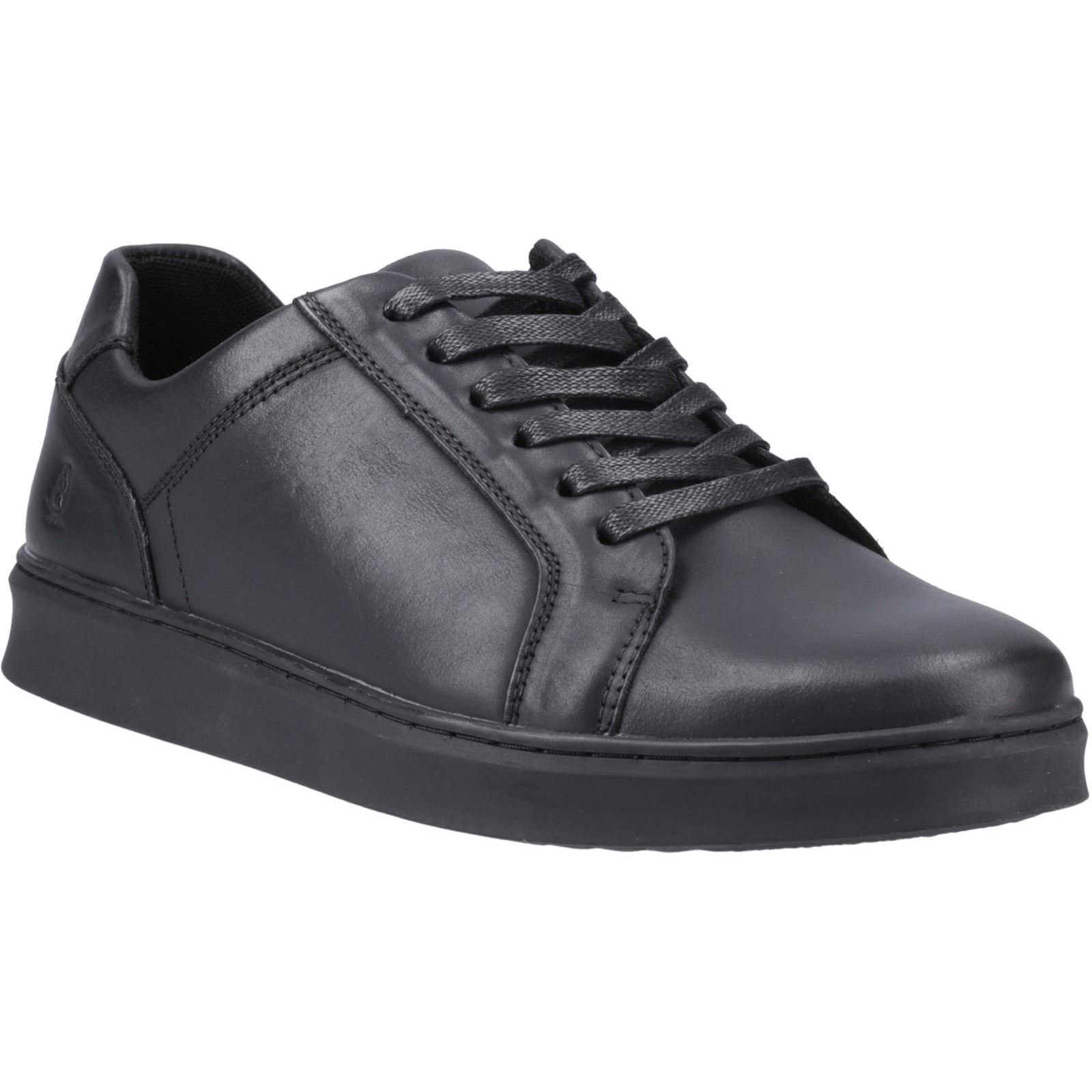 Hush Puppies Madden Leder Herren schwarze Sneakers