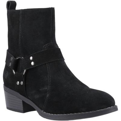 Hush Puppies Iria Damen Wildleder Schwarze Stiefeletten mit Absatz Image