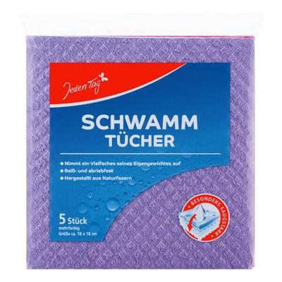 Jeden Tag 5er-Pack Schwammtücher 18 x 18 cm, 18 cm Image