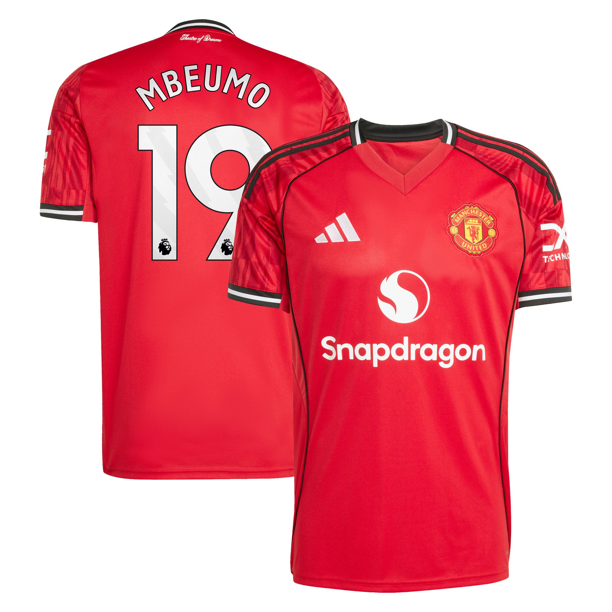 Maillot Domicile Manchester United adidas 2025-26 avec flocage Mbeumo 19 - Homme Taille: 2XL