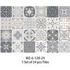 Sollbry - Wandfliesenaufkleber 24 Stück, wasserdichte Fliesenaufkleber Retro-Mosaik im