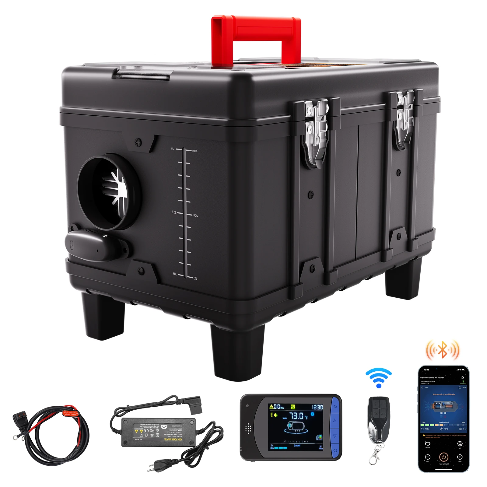 SucceBuy 8KW chauffage Diesel 12V/24V chauffage à Air Diesel chauffage de voiture avec Bluetooth et alarme CO chauffage de stationnement pour véhicules et Garage