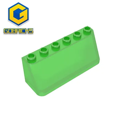 Gobricks GDS-1489 Baustein WINDSCHIRM 2X6X2 TRANSPARENZ - 2x6x2 Auto-Windschutzscheibe, kompatibel mit Lego 4176 MOC DIY Image