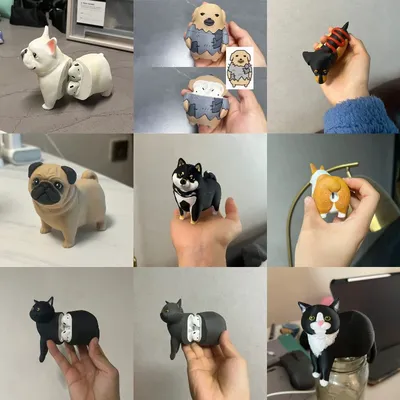 Cartoon AirPods Pro 2 Kopfhörer-Hülle, niedlicher Capybara-Hund, Katze, Kopfhörer-Hüllen, AirPods 1, 2, 3, 4, AirPods 4-Hülle Image