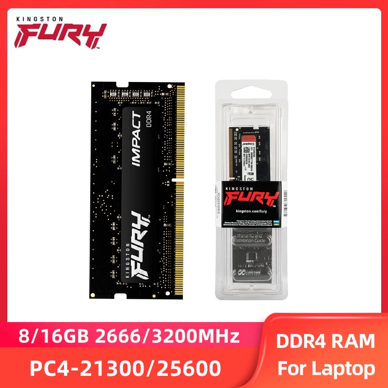 HyperX Fury DDR4 Laptop-Speicher 8 GB 16 GB 2666 MHz 3200 MHz SODIMM PC4-21300 PC4-25600 Hochgeschwindigkeits-Performance-RAM für Notebook Image
