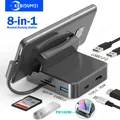 Docking station con staffa 8 in 1 Hub USB C Tipo C a 4K Adattatore HDMI Splitter USB HUB USB 3.0 da 5 Gbps per PC portatile MacBook Pro 8-in-1 Bracket Docking Station USB C Hubs Type C to 4K HDMI